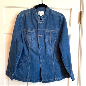 CJ Banks Nehru Collar Jean Jacket 1X